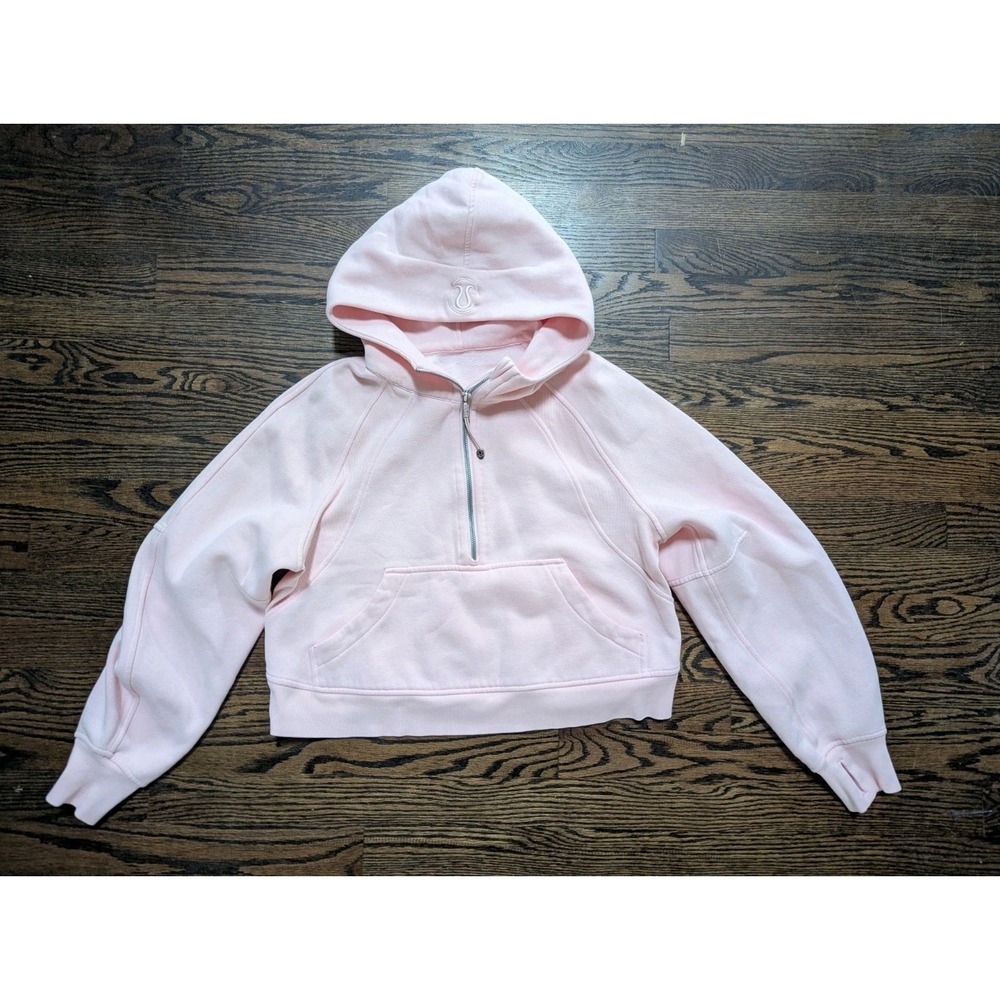 Lululemon Cropped Scuba Size XS/S Oversized  Half-Zip Hoodie Light Pink Bubblegm
